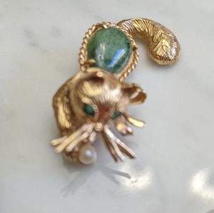 VINTAGE H.C. 14K GOLD CAT BROOCH